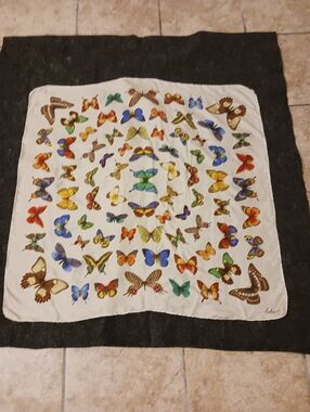 Echo Vtg Butterflies Silk Scarf 30" x 29"